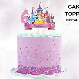 Topper de pastel de princesa, fiesta de princesa, topper de pastel personalizado