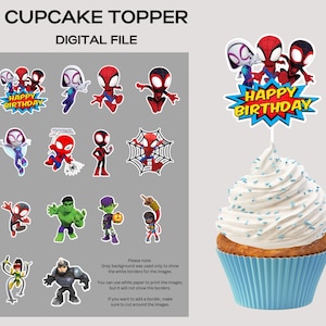 Spidey Cupcake Topper, Spiderman Cupcake, Spidey and His Amazing Friends