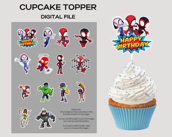 Spidey Cupcake Topper, Spiderman Cupcake, Spidey and His Amazing Friends