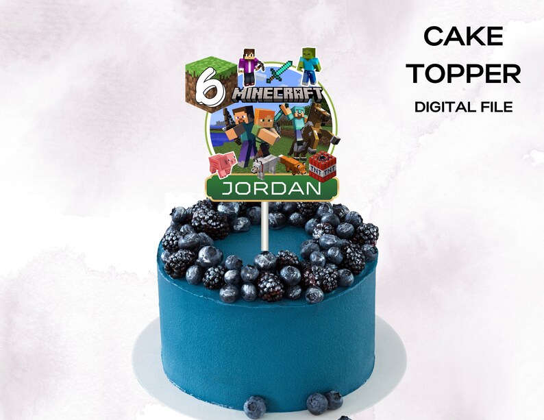 Minecraft Cake Topper Minecraft Party Minecraft Birthday Etsy