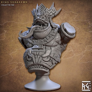 King Sgrakkor III - BUST -- Miniature (Painted or Unpainted) | Artisan Guild