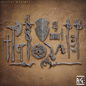 Standalone Weapons & Hands Set -- SET of 19 -- Miniature (Painted or Unpainted) | Artisan Guild