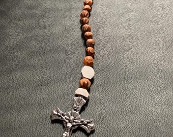 Portable Pocket Rosaries, Ghost Bead Rosaries, Protective Rosaries, Wood bead Rosaries, Prayer Beads, Small Rosarie, All Natural Rosarie