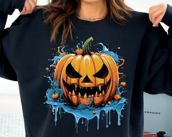 Pumpkin Halloween Shirt, Halloween Sweatshirt, Pumpkin Shirt, Fall Sweatshirt Spooky Season, Fall Shirts for Women, Sweater For Her