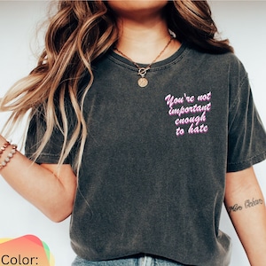 You&#39;re Not Important Enough To Hate T-Shirt, Vanderpump Rules Shirt, Bravo Gift Shirt, Lala Kent, Tom Sandoval, Team Ariana, Front Only