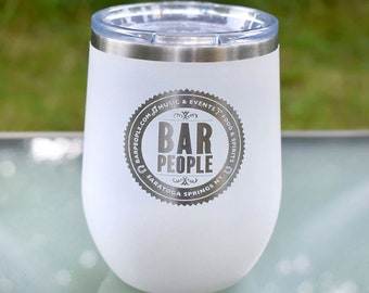 Bar People Saratoga Springs NY - Wine Tumbler - White