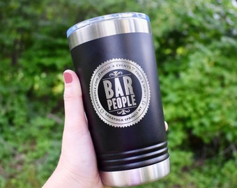 Bar People Saratoga Springs NY - Pint Tumbler - Black