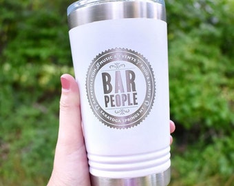 Bar People Saratoga Springs NY - Pint Tumbler - White