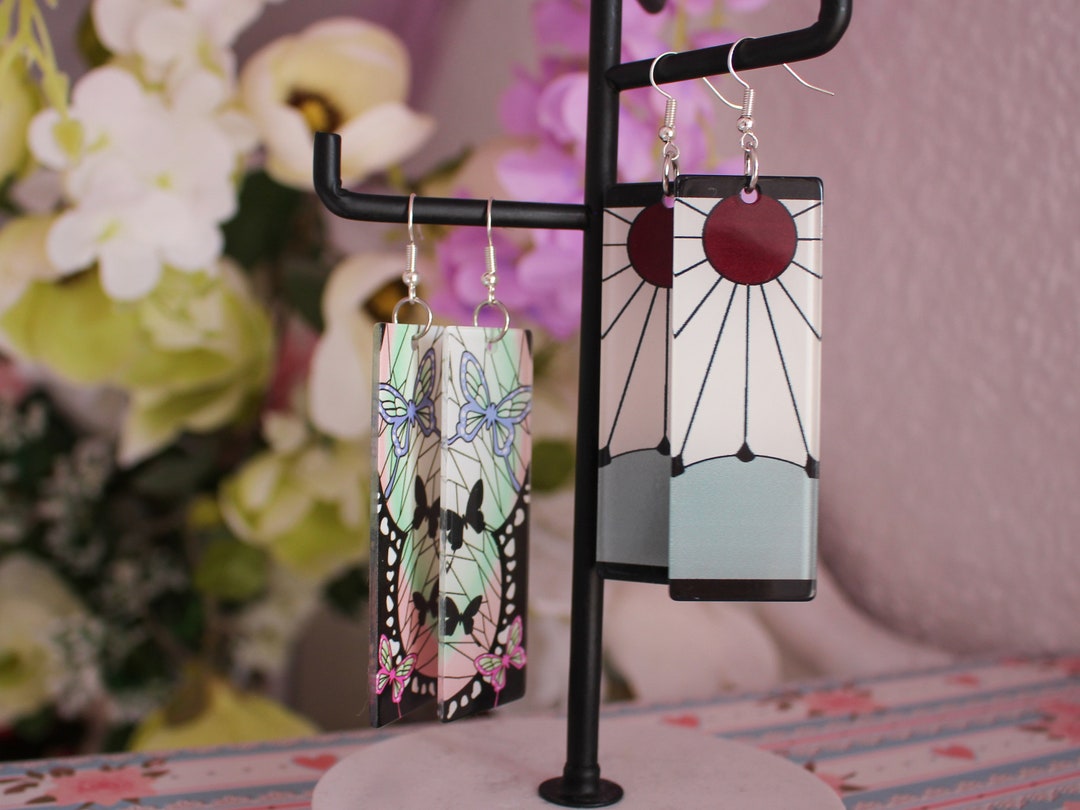 Demon Slayer Ohrringe 3 Paar: Kamado Tanjirou Cosplay Schmuck Aus Anime