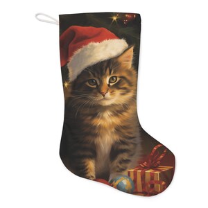 Christmas Cat Santa Stocking
