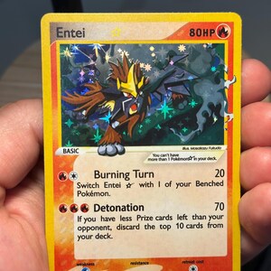Carte Pokémon personnalisée Holo Gold Star Entei