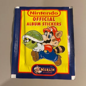 Vintage Nintendo Super Mario 1992 Official Sticker Booster Pack Album Stickers