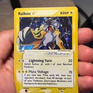 Carte Pokémon personnalisée Raikou Holo Gold Star