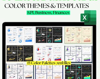 Plantillas de panel de control de Excel: diseño, gráficos y temas de KPI (descarga digital)