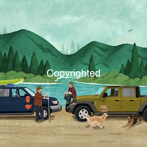 Giclee Print - &quot;A Team on the French Broad&quot; by Rhianna Wurman