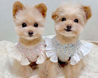 Haut à mini fleurs | Hauts pour chien | Vêtements pour chiens et chiots | -shirt pour chien | Vêtements pour chien, chiot | Vêtements pour animaux de compagnie | Vêtements pour chien, chiot