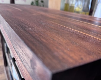 XXL Teakwood Cutting Board 120 x 40 cm · Solid 3 cm · Unique Piece · Serving Board for Kitchen Island · Handcrafted Carving Board Made of Reclaimed Wood