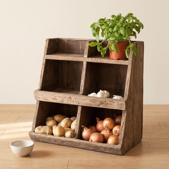 Gemüseregal aus Altholz · Kräuterregal & Küchenregal aus Recycle Teak · handgefertigtes Unikat · MOCFOR Manufaktur