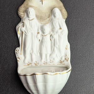 Vintage German Bisque Holy Water Font