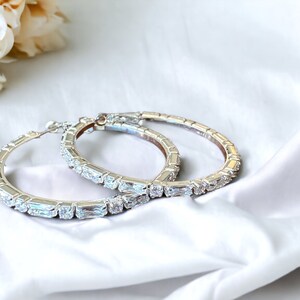 Crystal Gem Hoop Earring