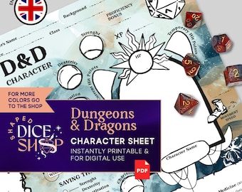 Illustrated Dungeons and Dragons Character Sheet for Beginners (PDF)