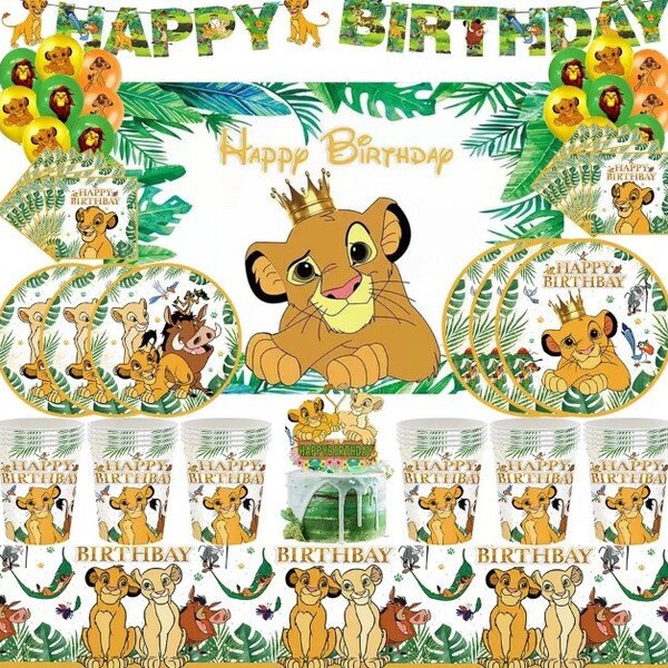 Lion King Simba Birthday Party Tableware Jungle Sarfari Kids Party Supplies/Decor