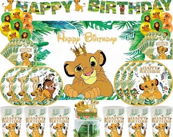 Stoviglie per feste di compleanno del Re Leone Simba Jungle Sarfari Forniture per feste per bambini/Decorazioni