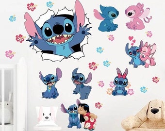 Stickers muraux Disney 3D Lilo et Stitch Stickers muraux dessin animé enfants chambre