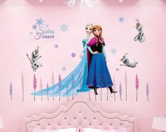 Disney Frozen 2 Vinyl Removeable Wall Sticker Wall Decor Children's Bedroom Wall Art Stickers Elsa /Anna