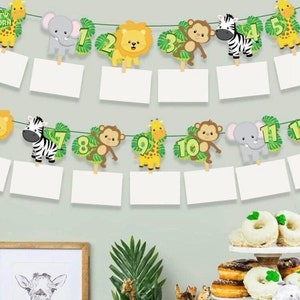 Animals Photo Banner/Garland/Bunting-Animals Birthday Party Decor/Sarfari Jungle Animals Party