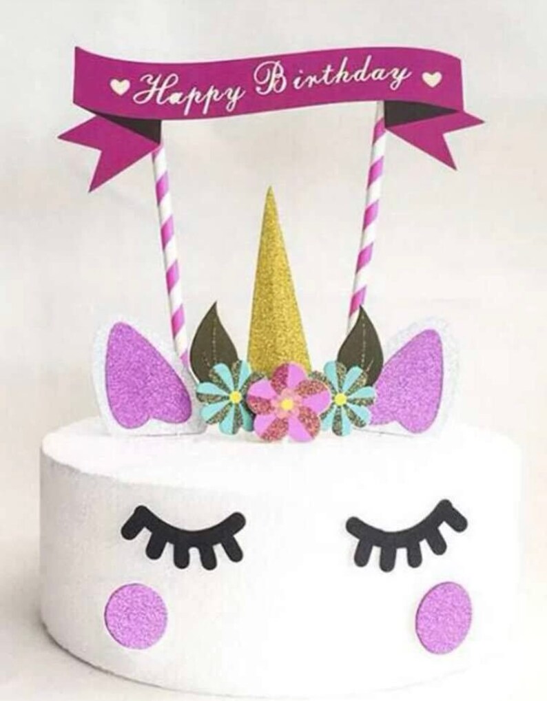 Unicorn Birthday Party Cake Topper Party Tableware Unicorns Themed