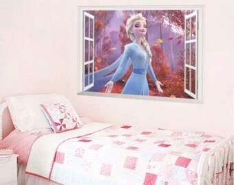 Disney Frozen 2 Vinyl Removeable Wall Sticker Wall Decor Children's Bedroom Wall Art Elsa Size 70 x 50CM