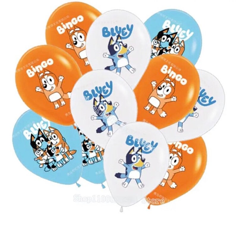BLUEY BINGO Birthday Latex Balloons/party Decoration Etsy UK