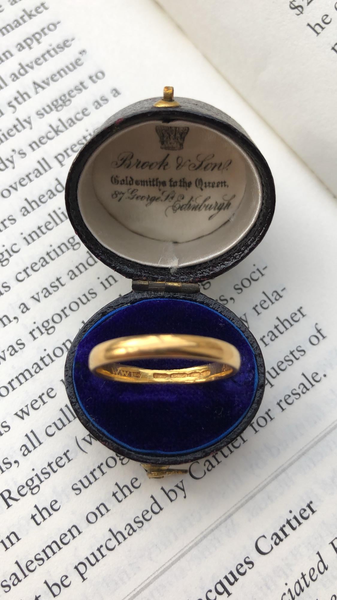 Vintage English 22k/22ct Yellow Gold Posy/posey/poesy/posie Band/ring ...