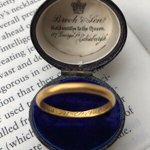 Antique Georgian English 18k Gold Posy/Posey/Poesy/Posie Band/Ring, “In Christ and Thee, My Comfort Be,” Size 7.5 - 8.5 US, Rare Find