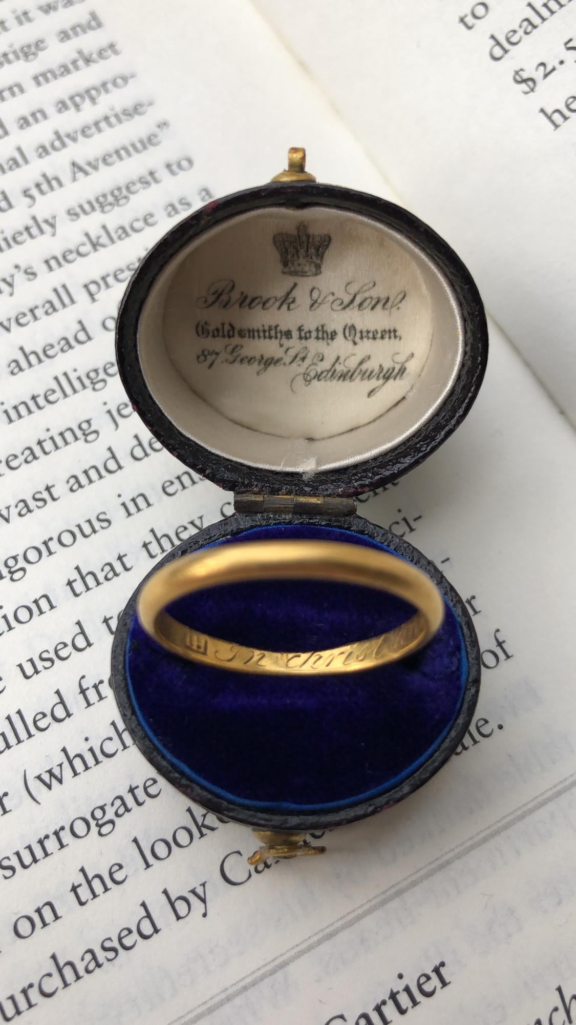 Antique Georgian English 18k Gold Posy/posey/poesy/posie Band/ring, “in ...