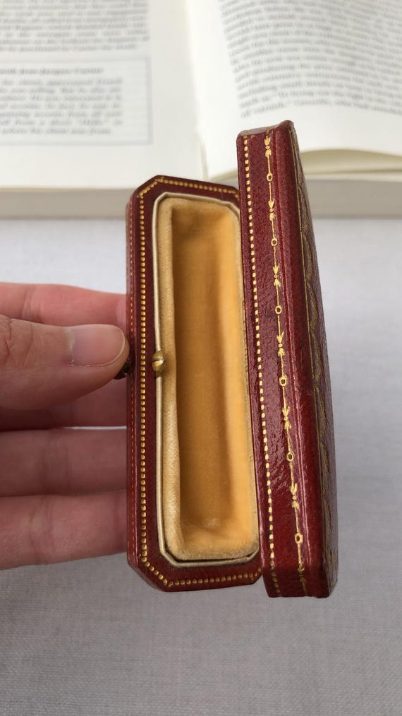 Antique Cartier Rectangular-shaped Red Tooled Lea… - image 16