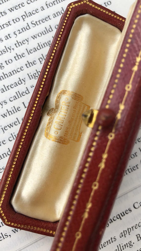 Antique Cartier Rectangular-shaped Red Tooled Lea… - image 11