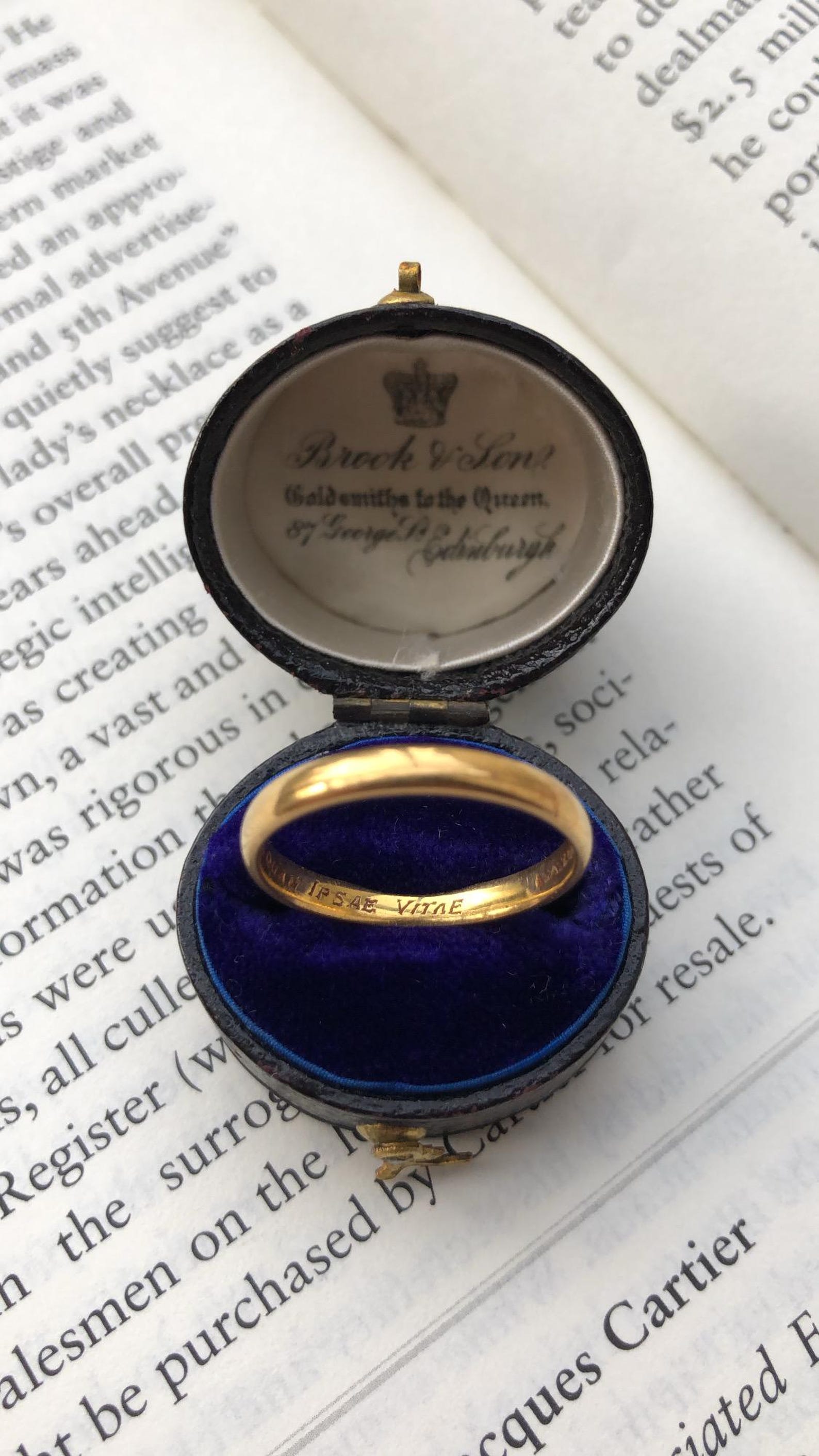 Vintage English 22k/22ct Yellow Gold Posy/posey/poesy/posie Band/ring ...