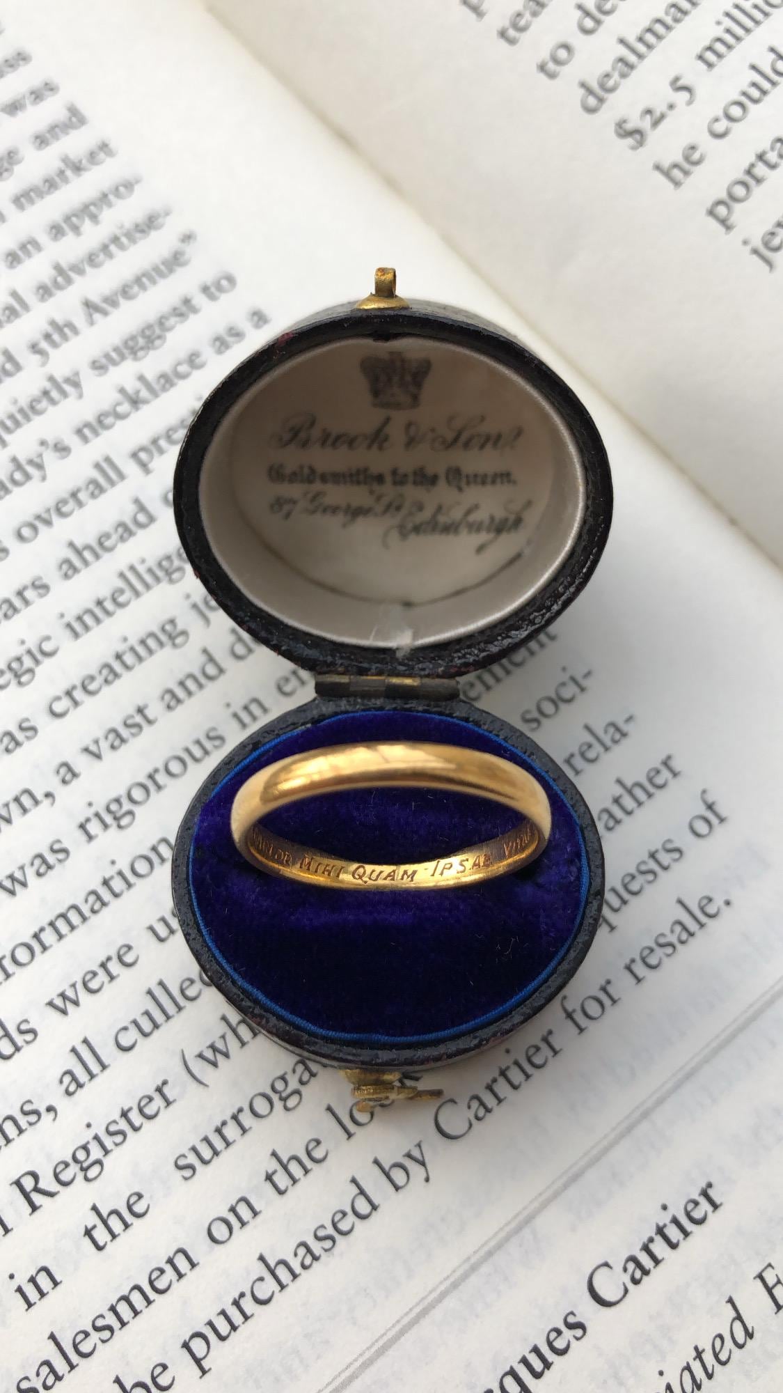 Vintage English 22k/22ct Yellow Gold Posy/posey/poesy/posie Band/ring ...