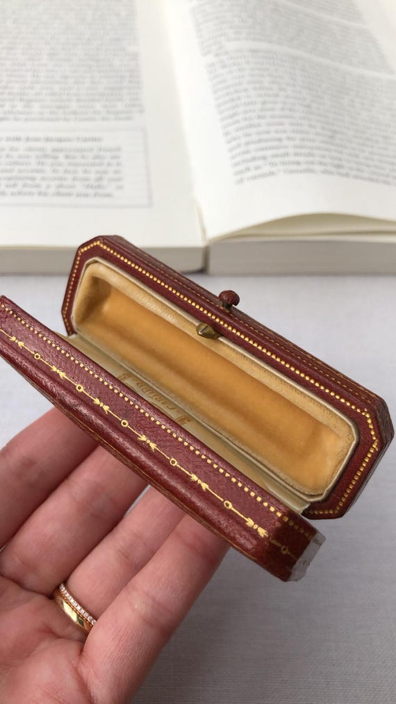 Antique Cartier Rectangular-shaped Red Tooled Lea… - image 15