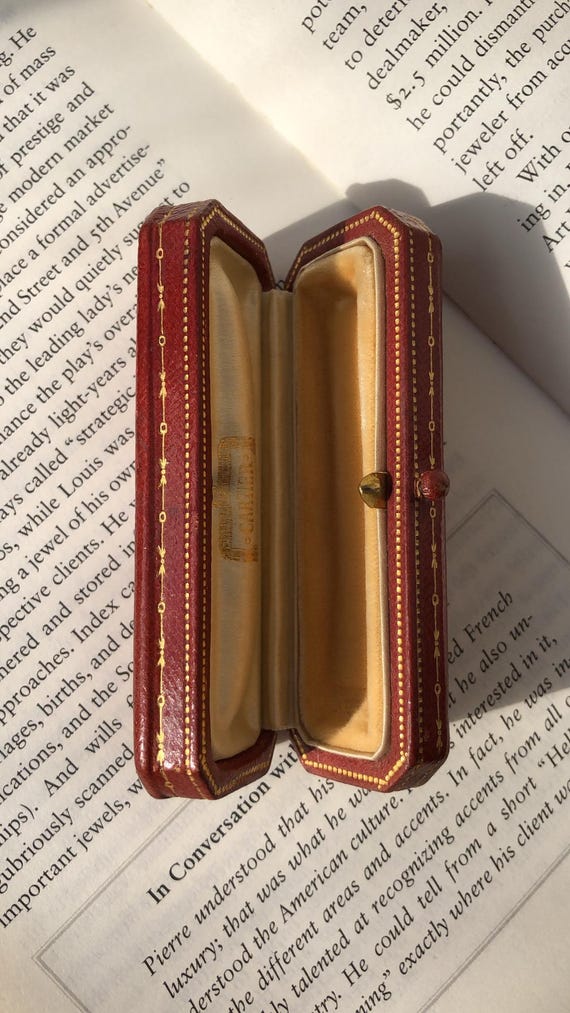 Antique Cartier Rectangular-shaped Red Tooled Lea… - image 12