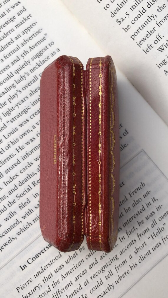 Antique Cartier Rectangular-shaped Red Tooled Lea… - image 7