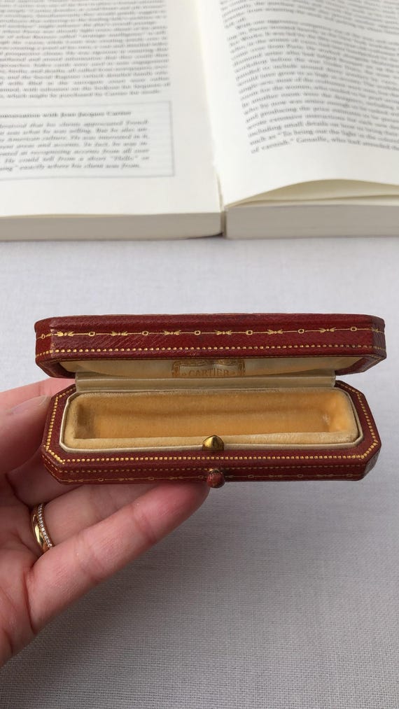 Antique Cartier Rectangular-shaped Red Tooled Lea… - image 13