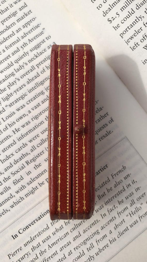 Antique Cartier Rectangular-shaped Red Tooled Lea… - image 6