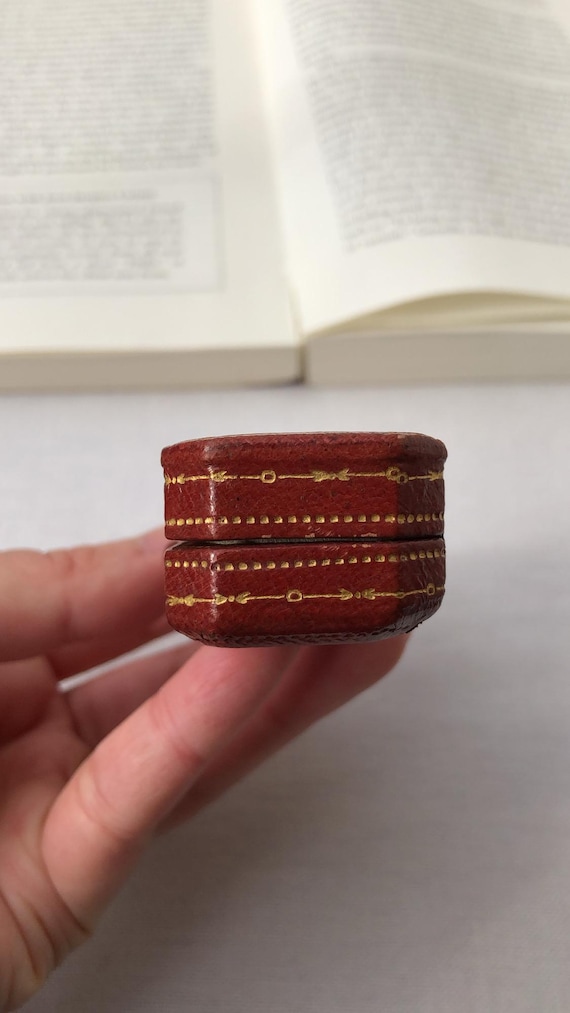 Antique Cartier Rectangular-shaped Red Tooled Lea… - image 9