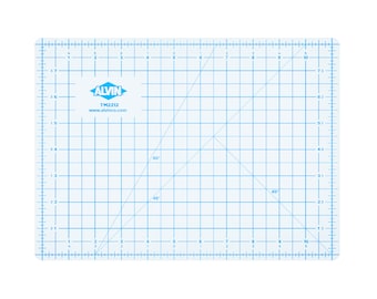 May include: A clear plastic ruler with a blue grid and markings. It has a 45-degree and 60-degree angle guide. The ruler is labeled "Alvin TM2212 www.alvinco.com".
