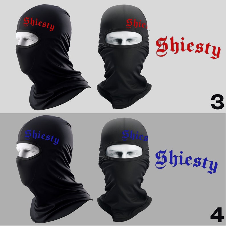 Custom Ski Mask White Pooh Shiesty Balaclava Personalized Etsy Canada