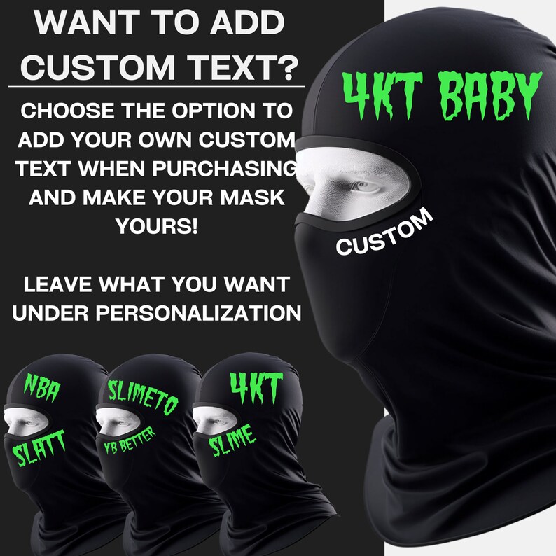 NBA Youngboy 4KT Slimeto Custom Ski Mask Black Balaclava Etsy