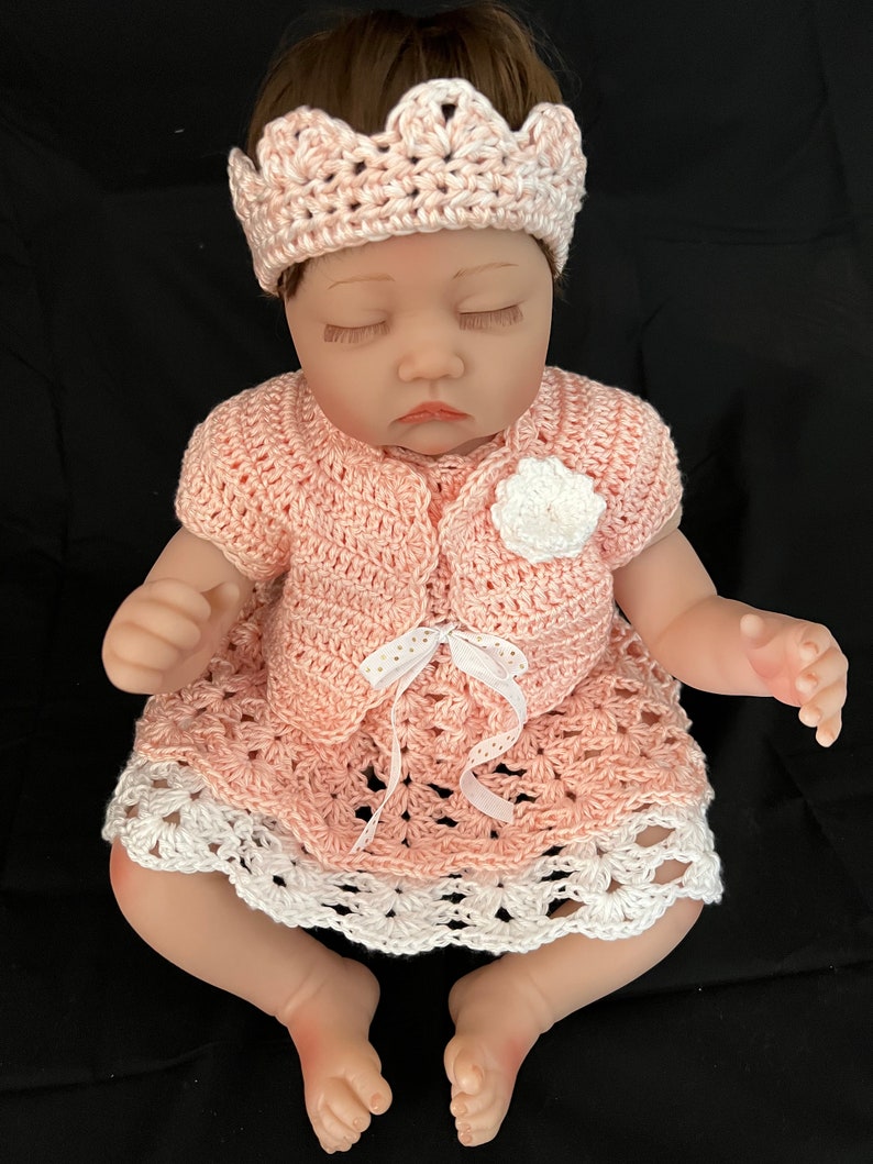Pink and White Newborn Crochet Dress for a Premature Baby Etsy